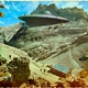 Image for article titled These Vintage Postcards Were Invaded By Aliens